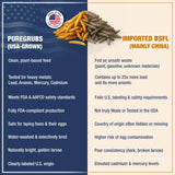USA Grown Black Soldier Fly Larvae for Chickens - 100% Natural Dried Mealworms for Chickens - Grubs with 85X More Protein Chicken Treats for Laying Hens - Birds Feed Supplement for Ducks & Reptiles