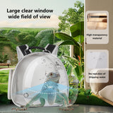 Guinea Pig Backpack Carrier, Bearded Dragon Carrier Backpack with Clear Bubble Window,Small Animal Travel Backpack for Hedgehog Rat Parrot,Rabbit,Sugar Glider,Airline Approved(Black, Backpack)