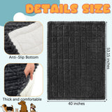 BBTO 53 x 40 Inches Non-Slip Bottom Pet Bed Mat for Car Trunk Large Size Dog Blanket for SUV Dog Backseat Cover with Anti Slip Sticker Travel Hair Resistant Backseat Extenders Cover(Dark Gray)