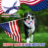 Paterr 100 Pieces Patriotic Dog Bandanas Bulk 4th of July Independence Day Pet Handkerchief Memorial Triangle Bibs Kerchief Adjustable Washable Pet Scarf Accessory for Small Medium Puppy Cats