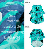 Fitwarm Hawaiian Coconut Palm Dog Shirt, Tropical Summer Clothes for Small Dogs Boy, Pet Collared Outfit, Light Sea Green, Black, XS
