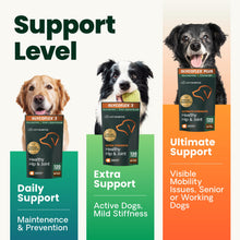 Load image into Gallery viewer, VetriScience Extra Strength Healthy Hip &amp; Joint Chews, GlycoFlex 3, Glucosamine, Green-Lipped Mussel, Joint Support Supplement for Dogs, Promote Mobility &amp; Soothe Joint Discomfort, Chicken, 120 Count
