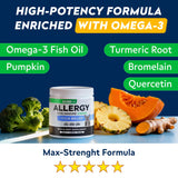 StrellaLab Dog Allergy Relief & Anti Itch Support Chews w/Omega 3: Real Ingredients, Real Taste! Skin & Coat Immune Supplement w/Fish Oil, Pumpkin & Enzymes — Developed by Experts - Made in USA -180Ct