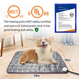 RC SLL Cat Heating Pad, (18×18 in) Pet Heating Pad for Cats Puppy Heated Dogs Blanket with Timer(1-24H),Waterproof Heated Cat Blanket with Chew Resistant Steel Cord