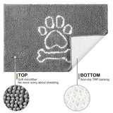 AROGAN Indoor Door Mat Entryway Rug Traps Mud and Water, Chenille Doormat for Muddy Shoes and Dog Paws, Machine Washable Doormat, Front Door Mat, Busy Area Dog Rugs for Floors, Entrance, 20x32 Grey