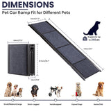 AQUILLA Dog Ramp for Car, 67" Long & 17.3" Wide Foldable Pet Ramp with Non-Slip Surface, Portable Dog Car Ramp for Old/Large/Senior Pets to Get on Bed, Stairs, Sedan/SUV/Cars, Up to 250LBS Capacity