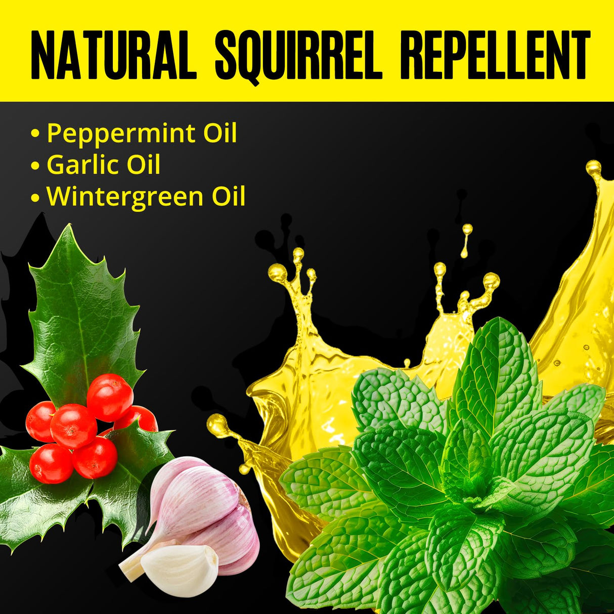 Squirrel Repellent Outdoor 12 Pouches, Chipmunk Repellent Outdoor for Bird Feeders, Natural Squirrel Deterrent Keep Squirrels Out of Garden Yard, Squirrel Repellent for Attic Cars Engines Roof