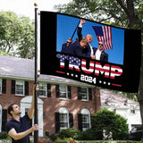 Donald Trump 2024 Flag Trump Survived Shot At Election Rally Flags Trump Fist Pump Fight Tapestry for Indoor Outdoor Bannar 3X5 Ft