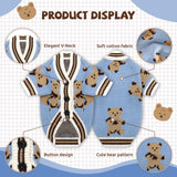 XGDMEIL Small Dog Sweaters Cute Bear Knitted Dog Cardigans Clothes for Small Medium Dogs Soft Pet Puppy Cat Knitting Outfits Fall Winter Warm Boy Girl Dogs Knitwear Coat Apparel（Blue,X-Large）