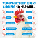 SILVER GRADE Wound Spray for Chicken from Birds & Chicken Antibiotics Alternative to Help with Pecking Sores, Bumblefoot, Cuts – Poultry Spray with Silver – GMOs Free – 4-Oz Bottle
