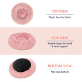 Active Pets Premium Large Donut Dog Bed, Fits Up to 100 lbs, Removable Cover & Washable Cushion, Plush Long Pile Faux Fur Fabric, Portable Dark Grey Pet Bed Furniture for Big Adult Canines & Cats