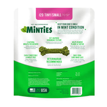 Load image into Gallery viewer, Minties Dog Dental Bone Treats, Tiny/Small Dental Dog Treats, 5-25 lbs, Clean Teeth, Fight Bad Breath, Removes Plaque and Tartar, 120 Count
