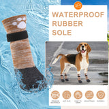 BEAUTYZOO Waterproof Dog Shoes for Small Medium Large Size Dogs, Dog Booties to Prevent Licking for Hardfloors Floors,6 PCS Grip Dog Boots & Paw Protectors for Winter Snow Rain Hiking