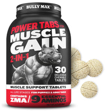 Load image into Gallery viewer, Bully Max 2-in-1 Muscle Builder Chewable Tablets for Dogs - Puppy &amp; Dog Vitamins, Supplements for Muscle Gain &amp; Growth - Canine Multivitamins Essentials for All Breeds &amp; Ages - 30 Tabs
