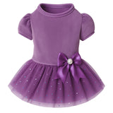 MYDOGGIE Luxury Velvet Dress for Small Dogs & Puppies (Toy Breeds) | Elegant Princess Outfit with Glitter Tulle & Satin Bow | Perfect for Chihuahua, Yorkie & Teacup Sizes | Premium Gift Box Included
