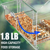 Window Bird Feeder, Clear Birdfeeder for Window Larger Viewing, Squirrel-Proof Bird Watching with Strong Suction Cup and Self-Adhesive, Large Food Storage Design