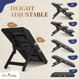 Dog ramp for Couch – Non-Slip, Sturdy Build Foldable Dog ramp – Supports up to 200lbs – Adjustable 7'' to 20'' – Landing Platform Seamlessly Connects – Birchwood Pet Ramp for Small Dogs –Black