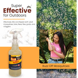 Flock Free Natural Mosquito Control Ready to Use Spray, Repels Mosquitoes, Ticks, Fleas, Flies, Gnats, and Chiggers Away (32 oz Ready to use)
