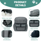 Dog Bike Basket, Soft-Sided Dog Bike Carrier Backpack, Cat Bicycle Basket, Multifunctional Pet Bike Basket Detachable Adjustable Single Shoulder Strap, Foldable Pet Travel Bag for Small Cats and Dogs