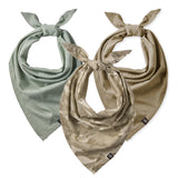Pet Passion Bandit - The PET Bandana 100% Organic Cotton Pet Bandanas Clothes for Small, Medium, Large Dogs, 3-Pack Sage Camo, X-Small/Small