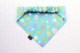 Easter Scrunchie Dog Bandana Perfect for Spring Season, Handmade Pastel Color Elastic Pet Bandana, Easter Photoshoot Props, Festive Dog Outfit (Easter Egg Multi Dot, Small)