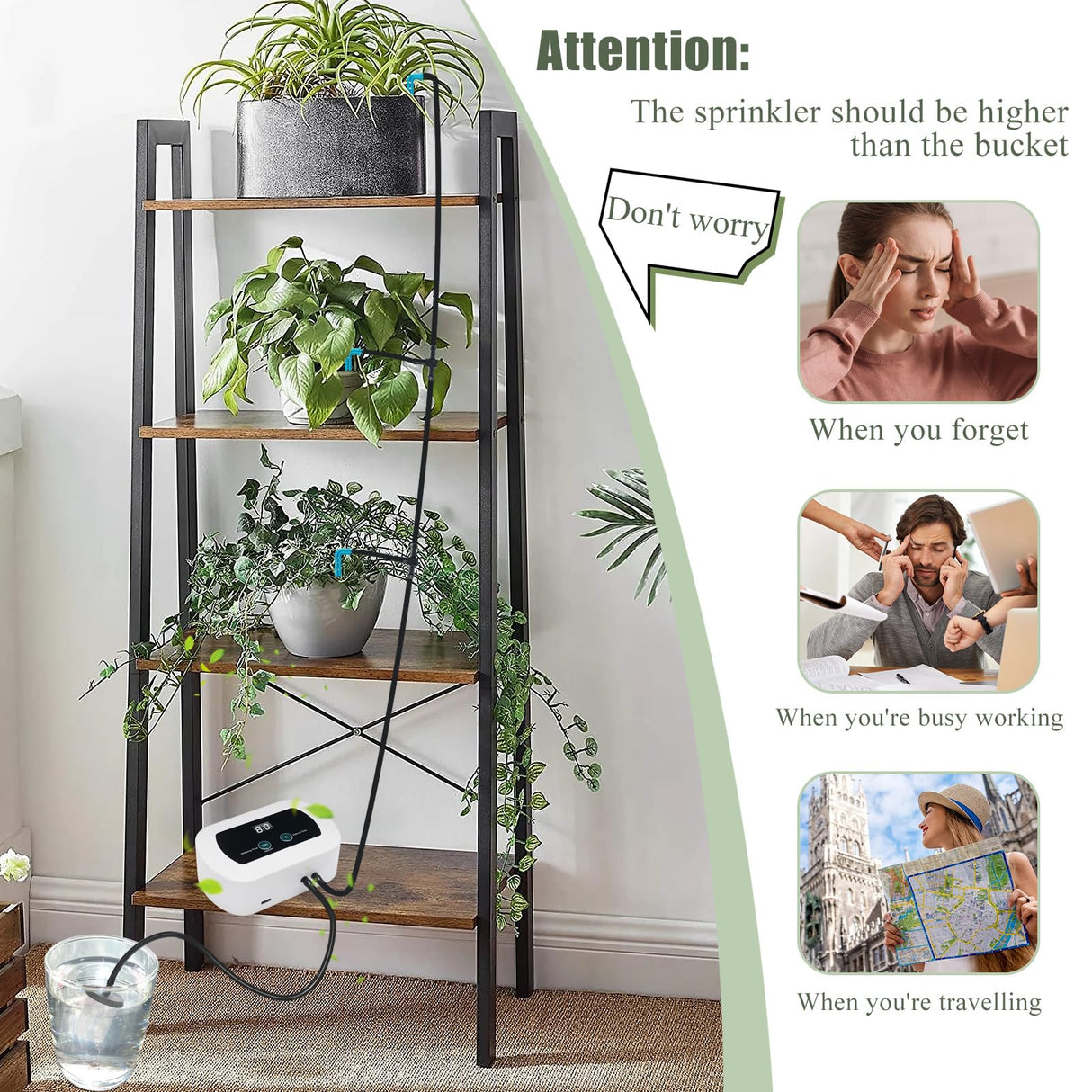 Automatic Watering System for Potted Plants, Indoor Garden Watering System Drip Irrigation Kits Saving Water Drip Irrigation System with Timer 33 FT Hose for Garden Rooms Balcony Indoor Plant