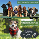 Patelai 16 Pcs 2 Size Adopt Me Dog Bandanas Bulk Plaid Reversible Triangle Bibs Printing Pet Scarf Bibs Adoption Event Celebration Accessories for Christmas Small Medium Large Shelter Animals