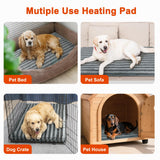 Pet Heating Pad, Waterproof Heated Dog Cat Bed with 11 Adjustable Temperatures & 24H Timer, Auto Shut-Off, Chew-Resistant Cord, Washable Cover, Indoor Electric Heating Mat, Grey, M(28" x 20")
