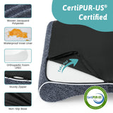 COZY KISS Orthopedic Dog Bed for Medium Dogs up to 65 lbs - Removable Washable Cover with Waterproof Lining & Non-Skid Bottom, Cotton-Polyester Blend Boat-Shaped Lounger Mattress, M(36x24x5.5in), Blue