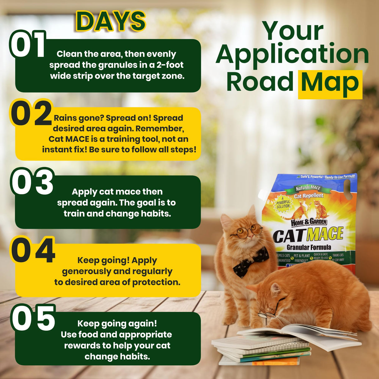 Nature's Mace, Cat Mace, 2.5lb Granular, Cat Repellent Outdoor to Keep Cats Away, Keep Cats Out of Yard Permanently, with Consistent Use, for Garden, Plants, No-Dig, Stray Deterrent