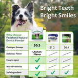 Petstoral Plaque Removal Natural Dental Powder for Cats - Cat Dental Care and Bad Breath Treatment, Chicken Flavour - Cat Teeth Cleaning Powder