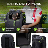 Cat Carrier Backpack for Travel & Car with Seat Belt Safety System, Expandable Pet Carrier for Cats & Small Dogs up to 25 lbs, Breathable, Durable, Foldable, Travel Friendly