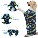 LovinPet Dog Clothing for Large Dogs: Dinosaur in The Jungle Print, Lightweight Stretchy Knit Pullover Puppy Pajamas, Big Dog Onesie. Large Breed Dog Jammies, Pet PJ's /3XL