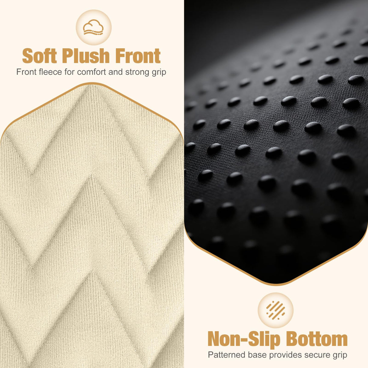 Lekereise Soft Dog Car Mat for Hard Bottom Seat Extender 55.1 x 26.8 inch- Waterproof Washable Dog Car Mat, Orthopedic Egg-Crate Foam Pet Bed, Fits Most Hard Bottom Dog Car Beds/SUVs/Trucks-Beige