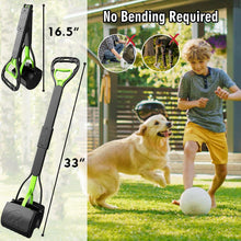 Load image into Gallery viewer, 33" Pooper Scooper 2 Pack, XL Tall Handle No Touch Dog Pooper Scooper for Large Small Dogs, Durable Spring &amp; Lightweight, Large Pooper Scooper for Dogs Heavy Duty, Foldable Dog Poop Pick Up Tool
