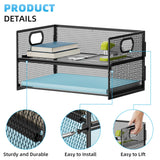 Marbrasse 2 Tier Paper Organizer Letter Tray, Mesh File Organizer with Handle, Paper Sorter Desk Organizer for Home Office Supplies - Black