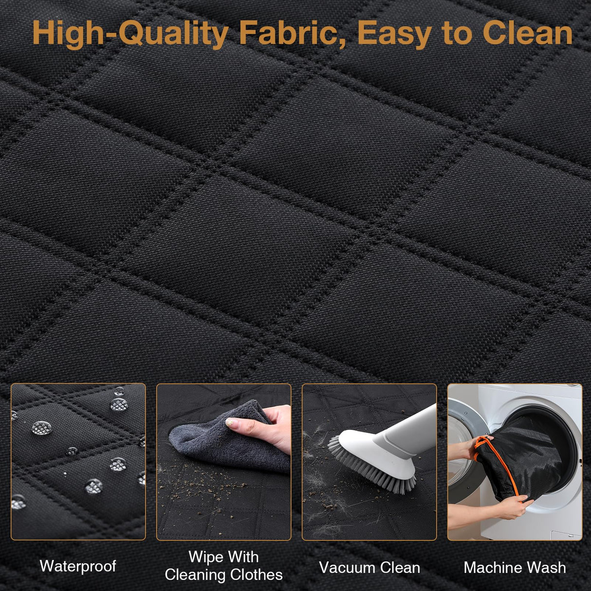 Pecute Dog Car Seat Cover for Back Seat, Back Seat Extender for Dogs 52 * 24.4in, Foldable in The Car, Hard PVC Panels Bottom Support to 330 lbs, for Cars/Mid-Size SUV/Small Truck