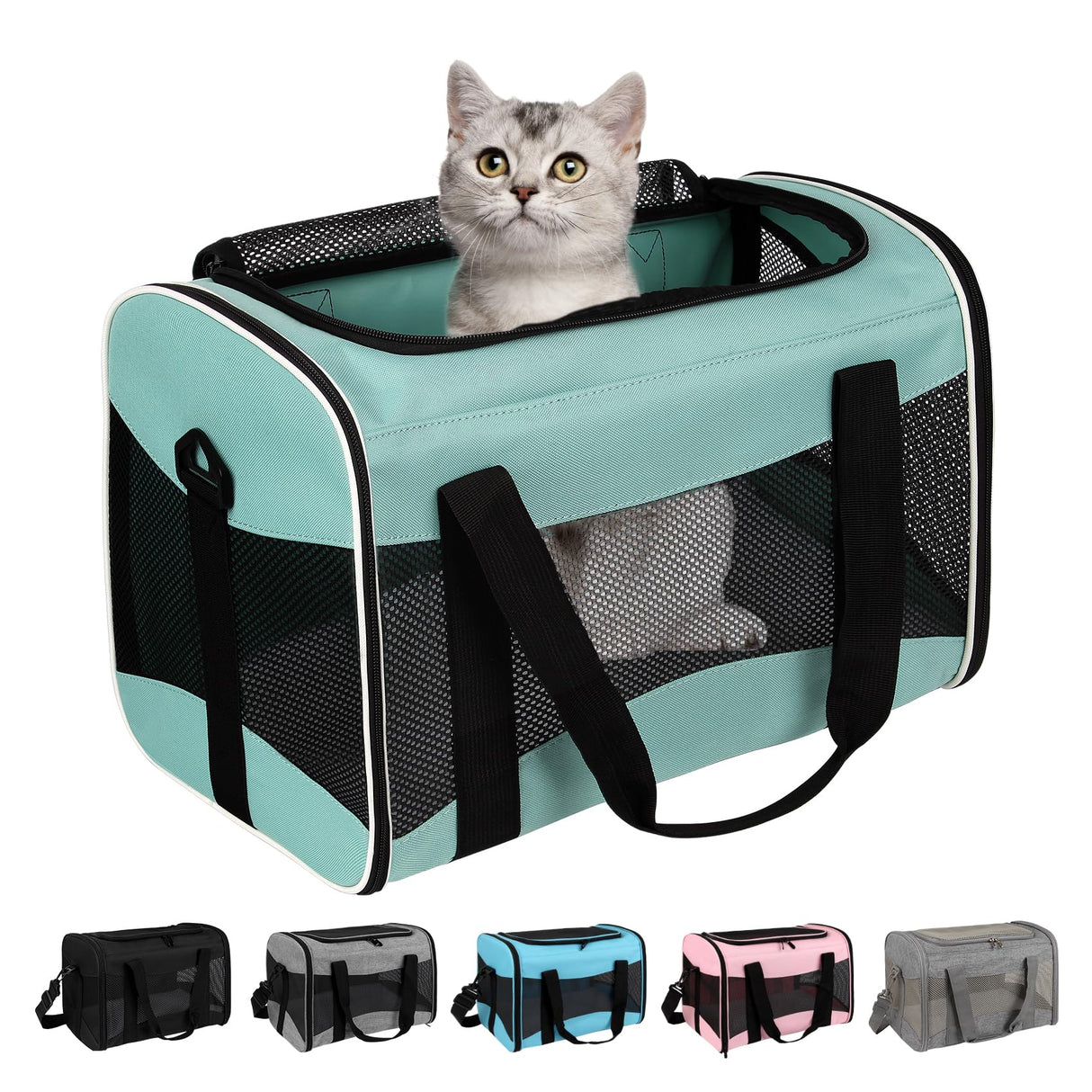 Small Animal Travel, Carrier for Hedgehog Rat Parrot Bird Guinea Pig, Lizards Carrier, Soft Sided Travel Carrier Portable Guinea Pig Up to 10 Lbs (15 * 10 * 10, Green)