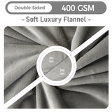 CAPT.SNOOZE Water Proof Blanket 50x60 Inches - Reversible Flannel Blanket for Bed, Sofa,Couch- Spillproof, Leakproof Soft Double-Sided Light Grey Throw Blanket for Adults, Pets, Couples