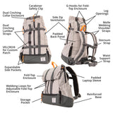 K9 Sport Sack Urban 3 - X-Small, Concrete - Ideal for Dogs with 9-12” Back Length - Dual-Use, Backpack-Style Carrier + Everyday Pack