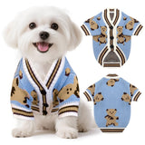 XGDMEIL Small Dog Sweaters Cute Bear Knitted Dog Cardigans Clothes for Small Medium Dogs Soft Pet Puppy Cat Knitting Outfits Fall Winter Warm Boy Girl Dogs Knitwear Coat Apparel（Blue,X-Large）