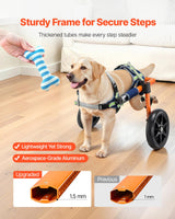 VEVOR Dog Wheelchair for Back Legs, Lightweight 2 Wheels Pet Wheelchair, Height, Width & Length Adjustable, Dog Cart with Shock-Absorbing Wheels, for Injured, Disabled Dogs 35-48 lbs, Medium