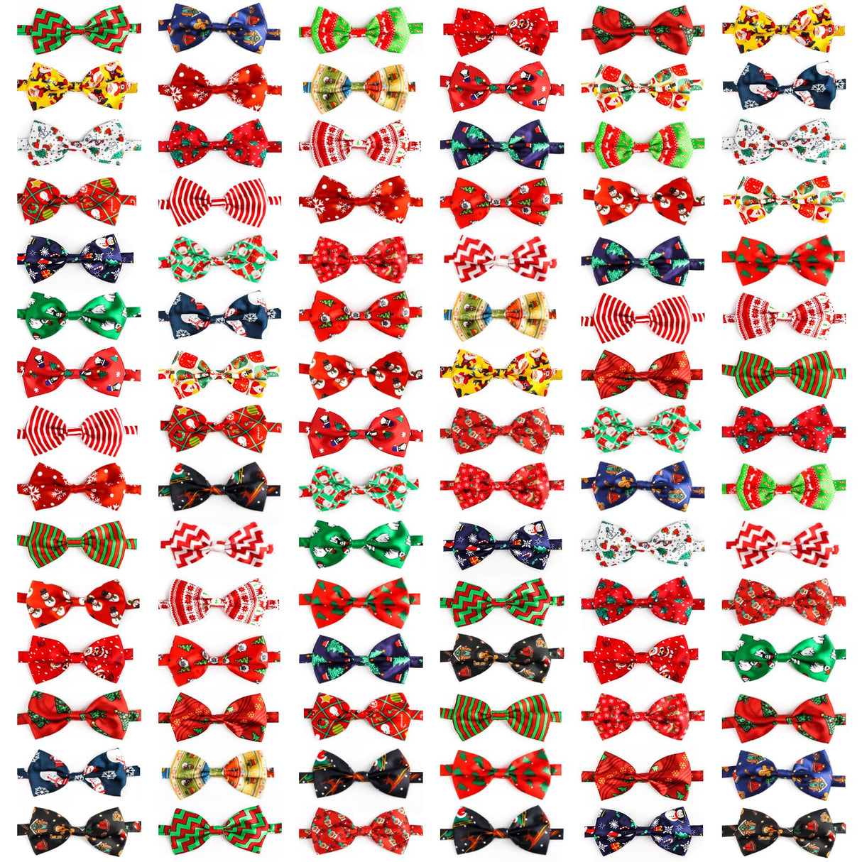 Segarty Christmas Dog Bow Ties,90 Bow Ties for Dogs, Adjustable Small Medium Dog Bowties Large Puppy Bowtie Neck Bows Bulk Assorted Grooming Accessories Birthday Wedding Party Holiday Festival