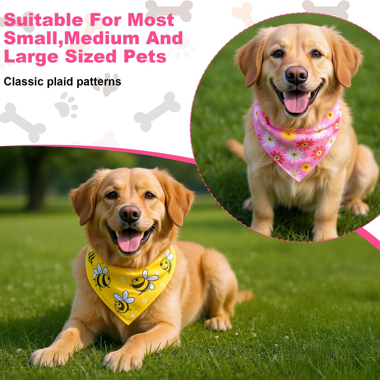 40 Pcs Plain Dog Bandanas Bulk Sublimation Heat Transfer Washable Adjustable Dog Scarf Triangle Scarf for Small Medium Large Pets, 20 Colors, 25.5"×16.5"
