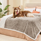 ChiXnuggle Waterproof Dog Blankets for Large Dogs, Reversible Faux Fur & Sherpa Washable Pet Blanket, Soft Pet Throw for Couch Bed Protection, 60"x80", Brown