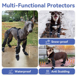 BillionChains Dog Boots with Adjustable Suspender, Anti-Slip Dog Shoes, Waterproof Paw Protector for Rainy, Snowy, Hot Pavement, L