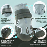 Furmate Dog Shoes for Large Small Medium Dogs,Dog Booties for Indoor Hardfloors Anti-Slip,Reflective Strip Waterproof Dog Boots & Paw Protectors for Outdoor Walking Hot Pavement,Winter Snow (Green-2)