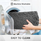 Cybstrax Ultra Absorbent Dog Door Mat for Muddy Paws, 72" x 36" Chenille Mud Mat for Dogs, Quick Dry, Trap Dirt Non-Slip Machine Washable Entry Rug for Indoor Outdoor Entrance, Dark Grey