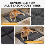 Joydeco Low Profile Dog Crate Mat Reversible Bed Pad, Washable Dog Pad Mat with Ultra Soft Fleece, Compact Design Kennel Beds Mats for Large Medium Small Pets, 36" x 27" Dark Gray