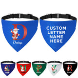 Personalized Christmas Dog Bandanas Letter Name Custom Neckwear Dog Scarf Triangle Bibs Kerchief Pet Costume Accessories for Small Medium Large Dogs Cats Pets Puppy, Medium